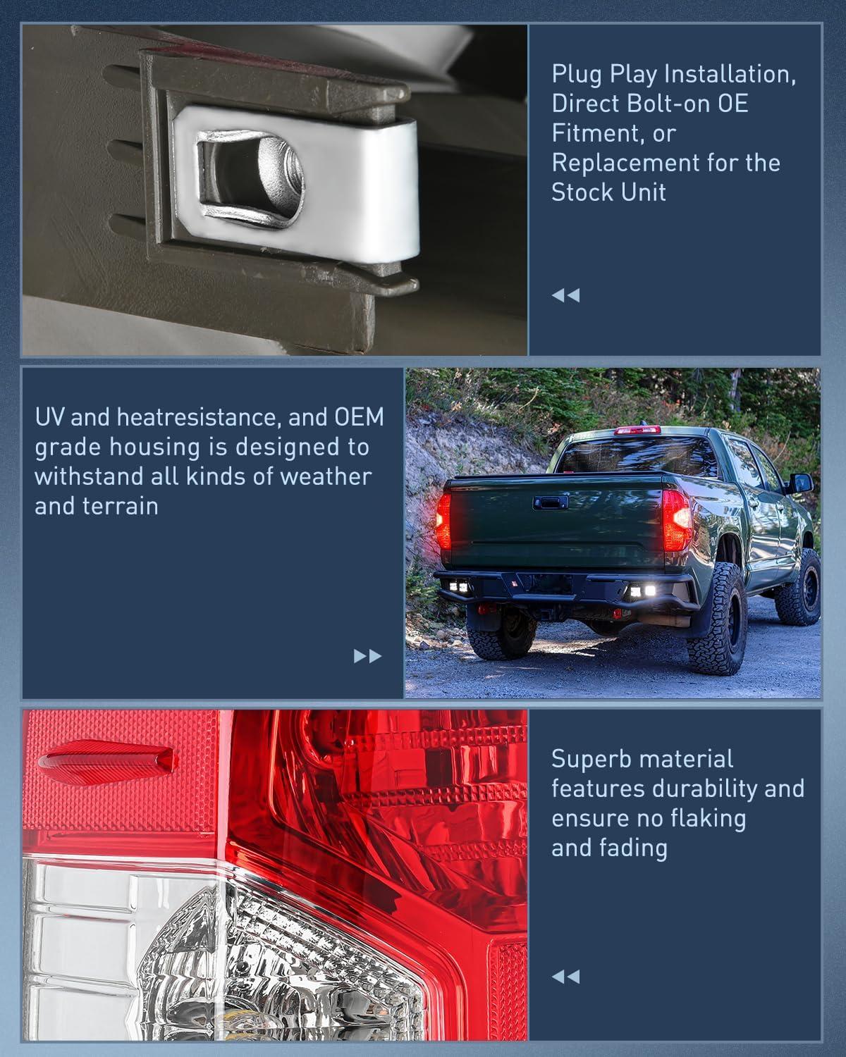 image:imageNilight Taillight Assembly Compatible with 2000 2001 2002 2003 2004 2005 2006 Toyota Tundra Tail Light OE Style Rear Lamp Replacement Left Driver SidePair of Driver and Passenger Side