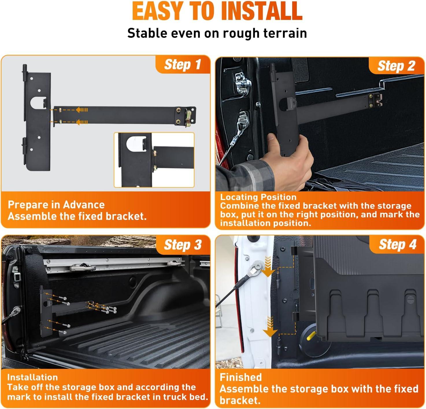 image:imageNilight Truck Bed Tool Box Left Drivers Side Truck Tool Box Fit for Ford F150 19992014 ABS Swing Case Truck Bed Storage Box with Lockable Lid Waterproof Wheel Well Toolbox BlackFor Ford F150 19992014 Driver Side