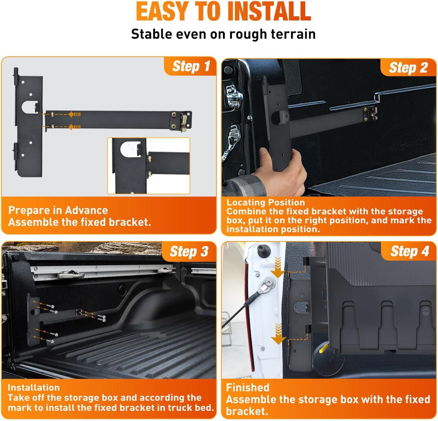image:imageNilight Truck Bed Tool Box Left Drivers Side Truck Tool Box Fit for Ford F150 19992014 ABS Swing Case Truck Bed Storage Box with Lockable Lid Waterproof Wheel Well Toolbox BlackFor Toyota Tundra 20072021 DriverPassenger Side