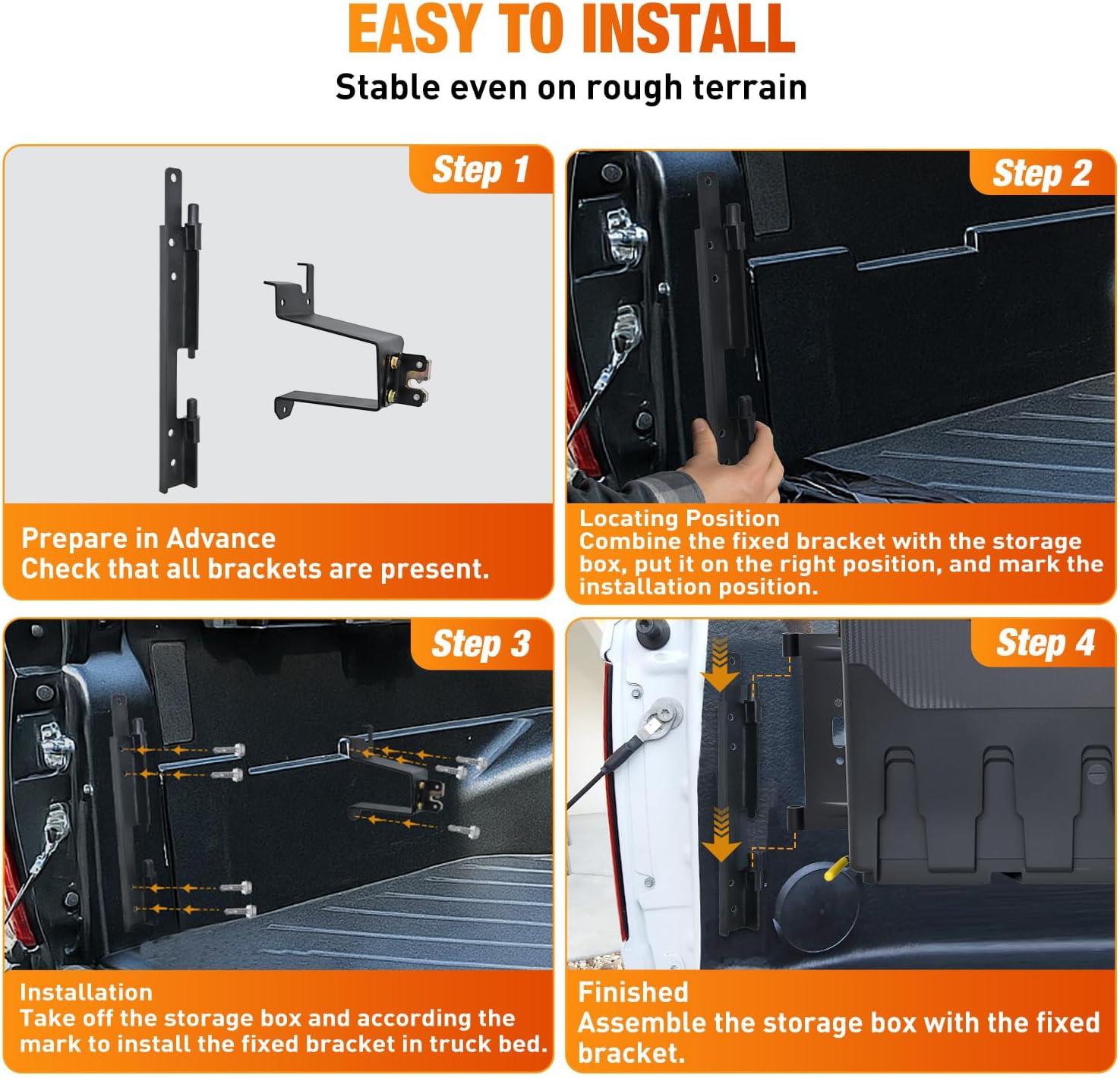 image:imageNilight Truck Bed Tool Box Left Drivers Side Truck Tool Box Fit for Ford F150 19992014 ABS Swing Case Truck Bed Storage Box with Lockable Lid Waterproof Wheel Well Toolbox BlackFor Silverado Sierra 20192020 Driver Side