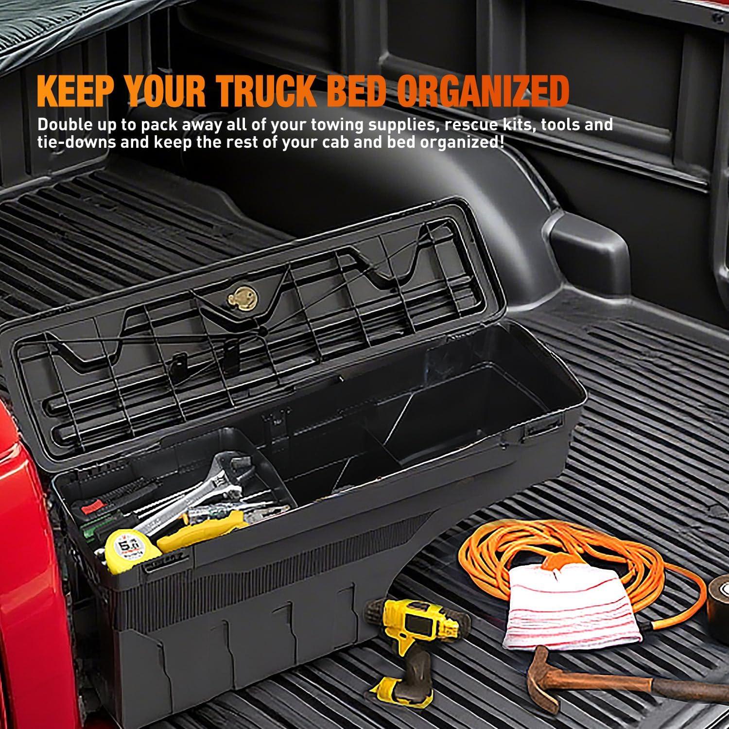 image:imageNilight Truck Bed Tool Box Left Drivers Side Truck Tool Box Fit for Ford F150 19992014 ABS Swing Case Truck Bed Storage Box with Lockable Lid Waterproof Wheel Well Toolbox BlackFor Toyota Tundra 2007 2021 Driver Side
