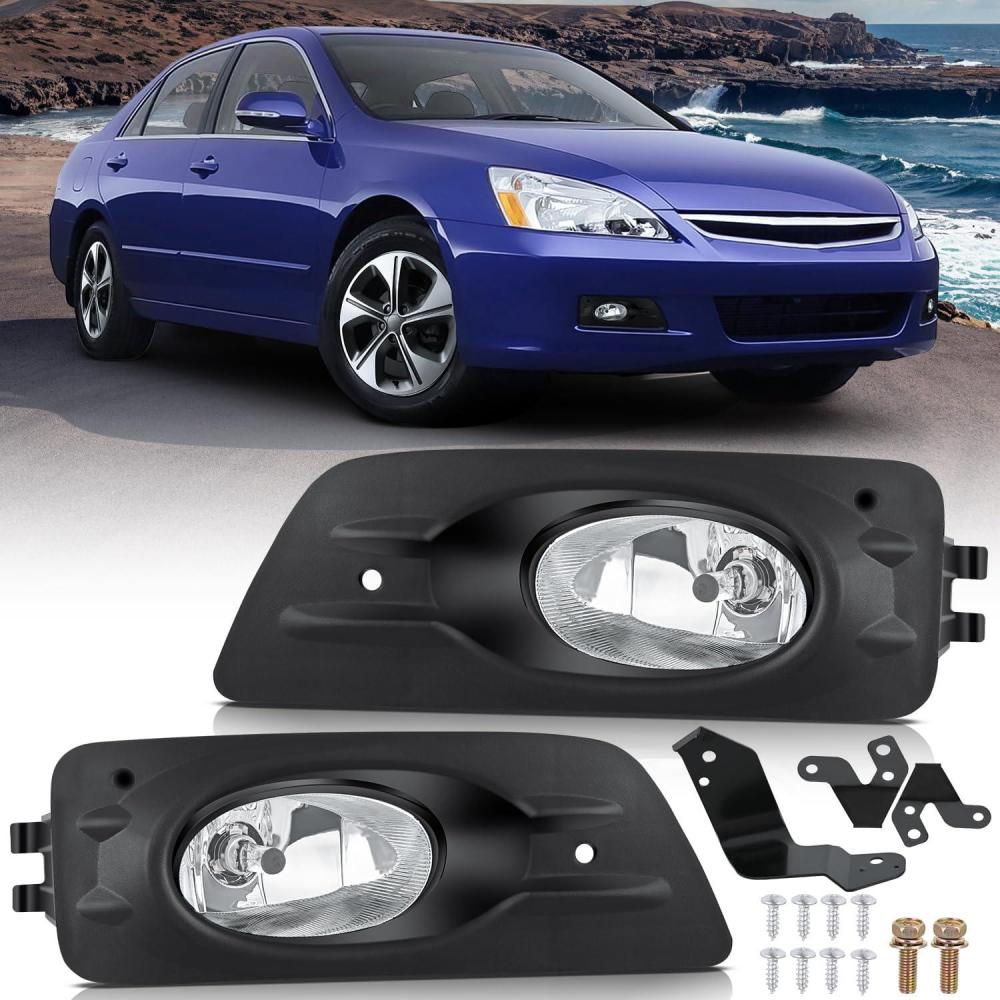 image:imageNilight Fog Lights Assembly Compatible with 2002 2003 2004 Acura RSX Left Driver and Right Passenger Side Amber Lens wH11 12V 55W Bulbs20062007 Honda Accord