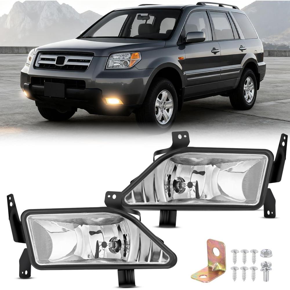 image:imageNilight Fog Lights Assembly Compatible with 2002 2003 2004 Acura RSX Left Driver and Right Passenger Side Amber Lens wH11 12V 55W Bulbs20062008 Honda Pilot