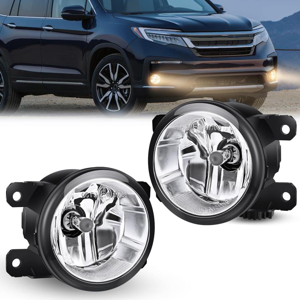 image:imageNilight Fog Lights Assembly Compatible with 2002 2003 2004 Acura RSX Left Driver and Right Passenger Side Amber Lens wH11 12V 55W Bulbs20132018 HondaAcura