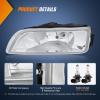 Nilight Fog Lights Assembly Compatible with 2002 2003 2004 Acura RSX Left Driver and Right Passenger Side Amber Lens w/H11 12V 55W Bulbs(2003-2007 honda accord/2004-2008 acura)