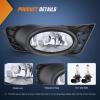 Nilight Fog Lights Assembly Compatible with 2002 2003 2004 Acura RSX Left Driver and Right Passenger Side Amber Lens w/H11 12V 55W Bulbs(2009-2011 Honda Civic Clear)