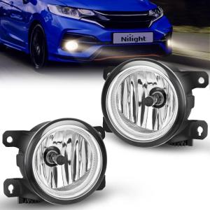 Nilight Fog Lights Assembly Compatible with 2002 2003 2004 Acura RSX Left Driver and Right Passenger Side Amber Lens w/H11 12V 55W Bulbs(2013-2021 Honda Civic/2015-2020 Honda Fit)
