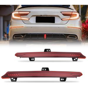 Nilight Rear Bumper Tail Light Compatible with 2023 2024 Honda CRV Red Lens LED Reflector Rear Bumper Lamps Brake Turn Signal Sequential Flashing Driving Taillights Replacement(Red)