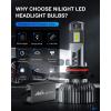 Nilight H4/9003/HB2 Bulbs, Halogen Replacement High Low Dual Bulbs, Compact Size, 6000K Cool White, 2-Pack(9006/HB4)