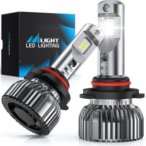Nilight H4/9003/HB2 Bulbs, Halogen Replacement High Low Dual Bulbs, Compact Size, 6000K Cool White, 2-Pack(9006/HB4)