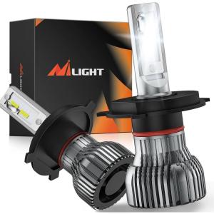 Nilight H4/9003/HB2 Bulbs, Halogen Replacement High Low Dual Bulbs, Compact Size, 6000K Cool White, 2-Pack(H4/9003/HB2)