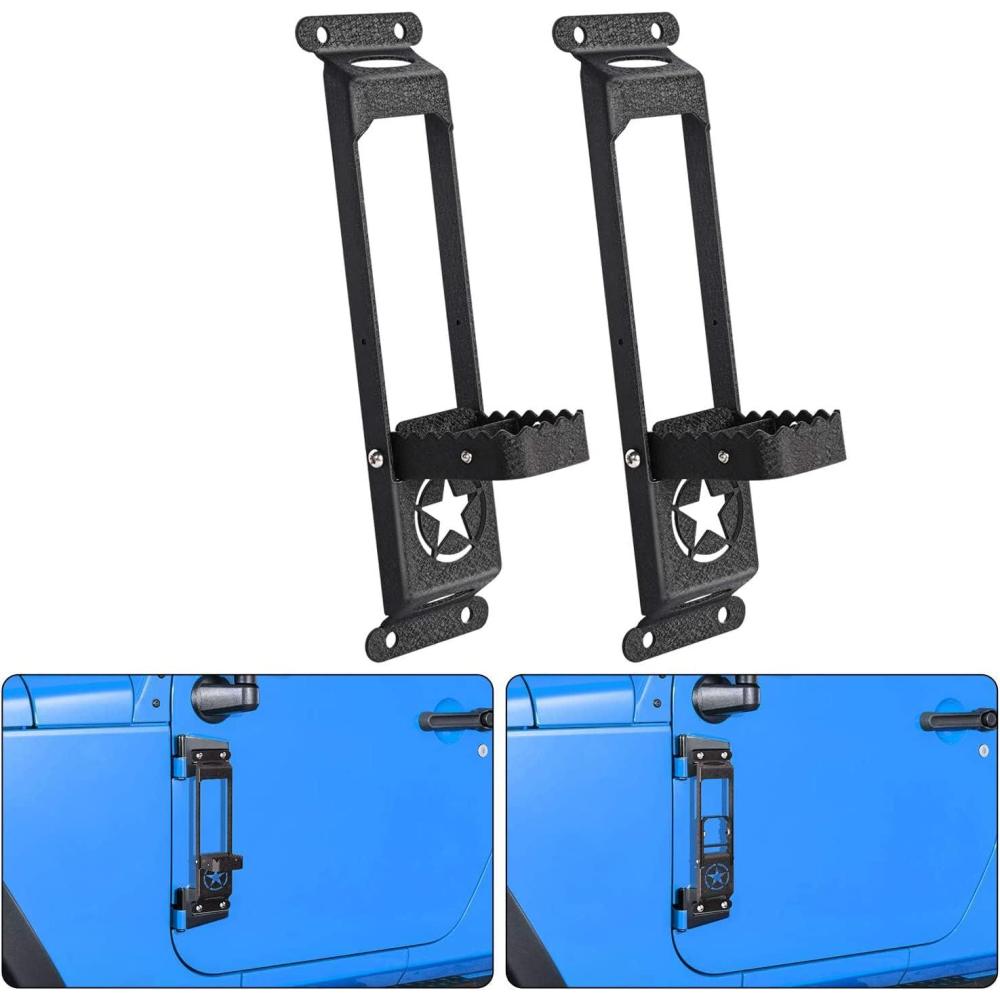 image:imageNilight Door Hinge Steps  Metal Foldable Foot Pegs Exterior Car Accessories for 20072017 Jeep Wrangler JK JKU amp 20182020 Jeep Wrangler JL JKU  Pack of 2