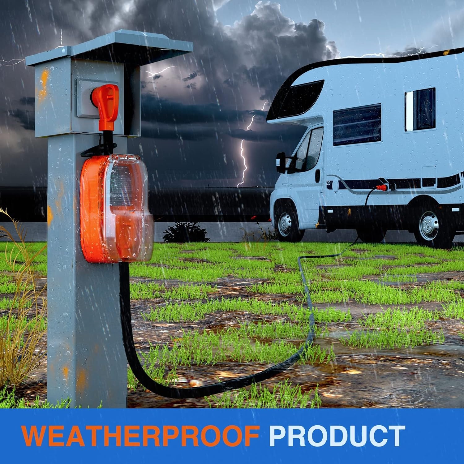 image:imageNilight 30 Amp RV Surge Protector 12000 Joules Circuit Analyzer with LED RealTime Display Voltage Monitor 30Amp Power Protectors IP66 Waterproof Cover for RVs Camper Travel Trailer50A