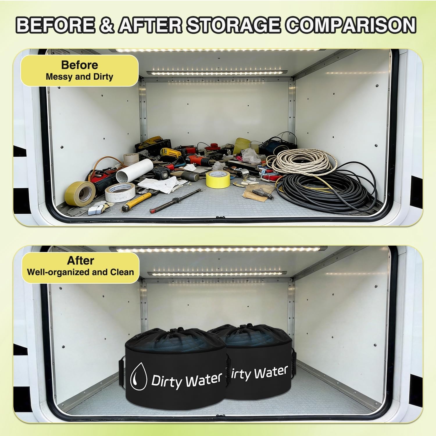 image:imageNilight 3 Pack RV Hose Storage Bag Waterproof Utility Bag with Visible Cover amp Dual Zipper Closure RV Storage and Organization for Sewer Fresh Water Hoses Electrical Cords Camper Tools Accessories1 PC Black