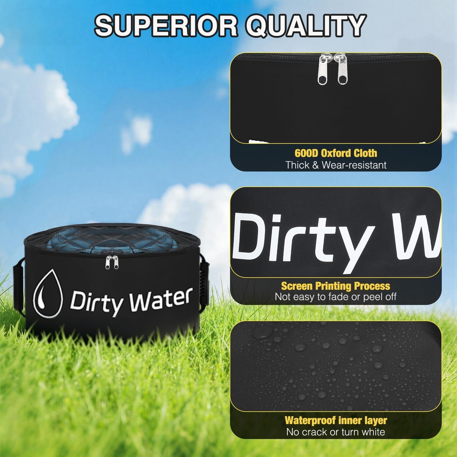 image:imageNilight 3 Pack RV Hose Storage Bag Waterproof Utility Bag with Visible Cover amp Dual Zipper Closure RV Storage and Organization for Sewer Fresh Water Hoses Electrical Cords Camper Tools Accessories1 PC Black