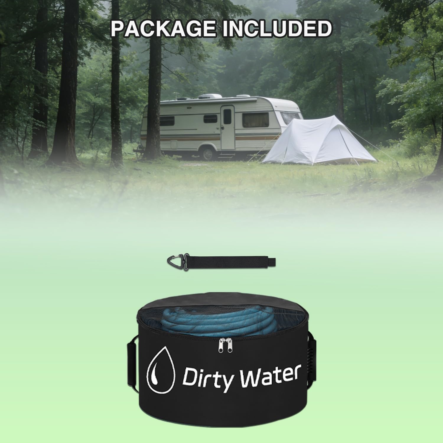 image:imageNilight 3 Pack RV Hose Storage Bag Waterproof Utility Bag with Visible Cover amp Dual Zipper Closure RV Storage and Organization for Sewer Fresh Water Hoses Electrical Cords Camper Tools Accessories1 PC Black
