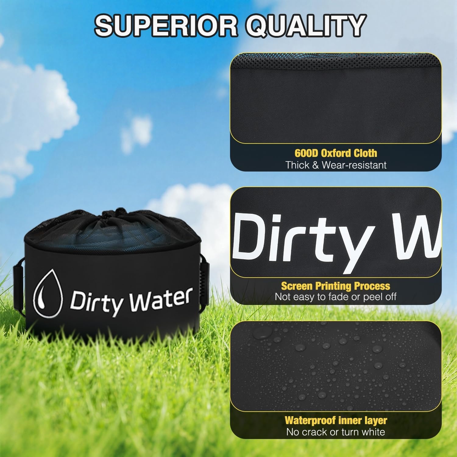 image:imageNilight 3 Pack RV Hose Storage Bag Waterproof Utility Bag with Visible Cover amp Dual Zipper Closure RV Storage and Organization for Sewer Fresh Water Hoses Electrical Cords Camper Tools Accessories1 PC Black