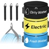Nilight 3 Pack RV Hose Storage Bag, Waterproof Utility Bag with Visible Cover & Dual Zipper Closure RV Storage and Organization for Sewer, Fresh Water Hoses Electrical Cords Camper Tools Accessories(3 PCS  Blue+Black+Yellow)